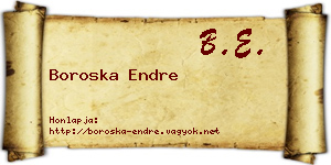 Boroska Endre névjegykártya